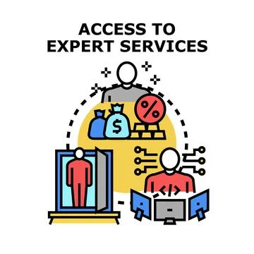 Accessing expert professional services and specialized support Stock Illustration