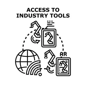 Accessing industry tools through global remote augmented reality 스톡 일러스트
