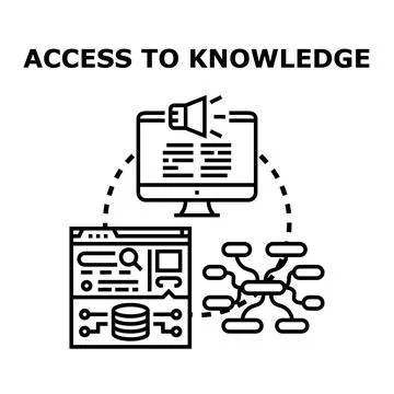 Accessing knowledge and information through digital technology Stock Illustration