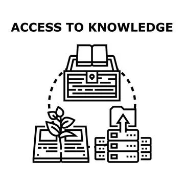 Accessing knowledge and information through digital resources Illustrazione stock
