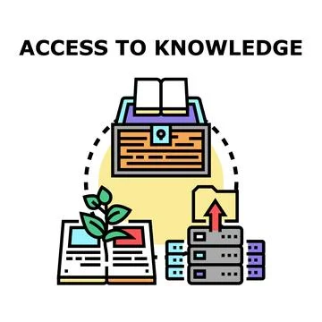 Accessing knowledge and information through digital resources Illustrazione stock