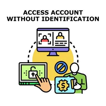 Accessing online accounts without proper identification or verification Stock Illustration