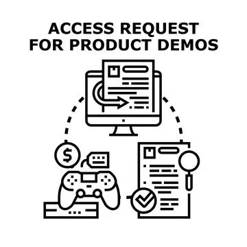 Accessing product demonstration requests for new services Stock Illustration