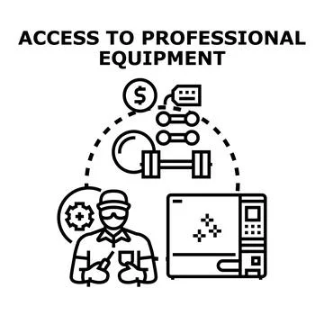 Accessing professional equipment for work and fitness activities Illustrazione stock