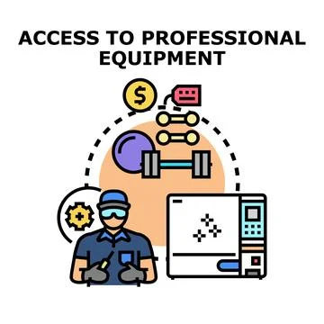 Accessing professional equipment for work and fitness activities Illustrazione stock