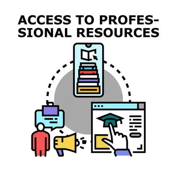 Accessing professional resources for education and knowledge Illustrazione stock