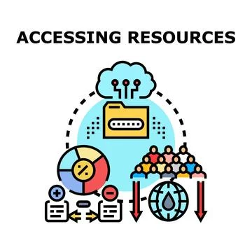 Accessing resources concept for digital data management 스톡 일러스트