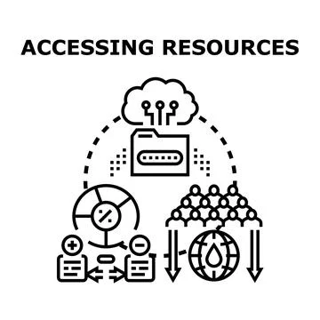 Accessing resources concept for digital data management 스톡 일러스트