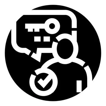 Accessing secure system with user authentication icon Stock Illustration