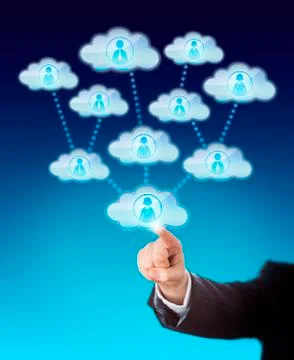 Accessing The Support Of Many Workers In The Cloud Stock Illustration