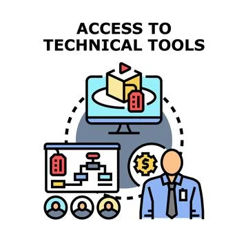 Accessing technical tools and digital learning resources 스톡 일러스트