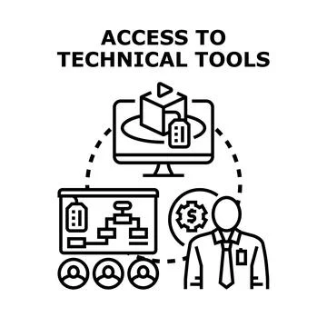 Accessing technical tools and digital learning resources 스톡 일러스트
