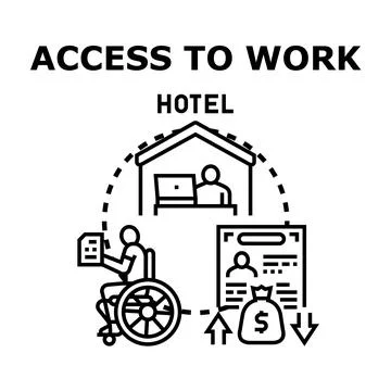 Accessing work opportunities for disabled people illustration Stock Illustration