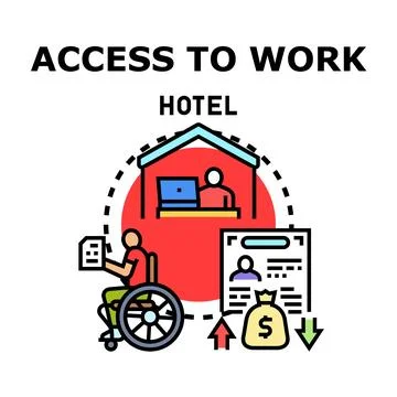 Accessing work opportunities for disabled people illustration イラスト素材