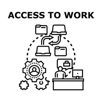 Accessing work tasks and data remotely Stock Illustration