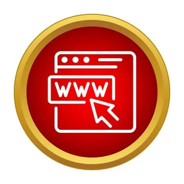 Accessing world wide web with browser window icon 스톡 일러스트