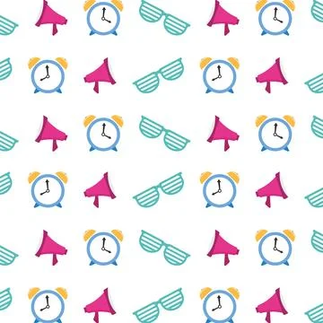 Accessories and time pattern. Vector Stock Illustration