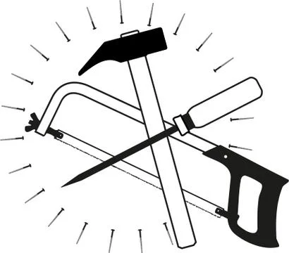 ACCESSORIES AND TOOLS FOR IRON WORK Illustrazione stock
