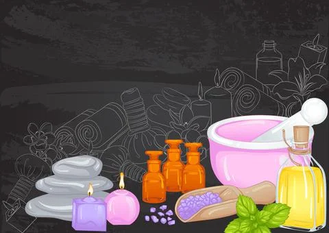 Accessories for aromatherapy 스톡 일러스트
