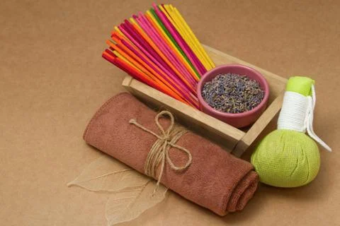 Accessories for aromatic spa Stock Photos