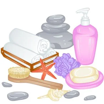 Accessories for bath Stock Illustration