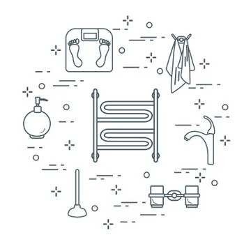 Accessories for bathroom. イラスト素材