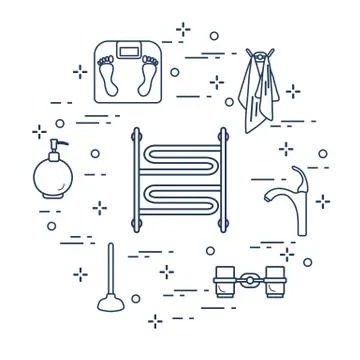 Accessories for bathroom. イラスト素材
