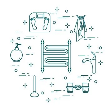 Accessories for bathroom. イラスト素材