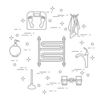 Accessories for bathroom. イラスト素材