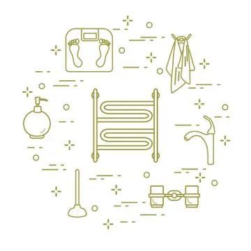 Accessories for bathroom. イラスト素材