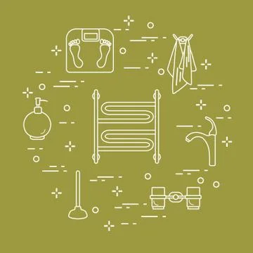 Accessories for bathroom. イラスト素材