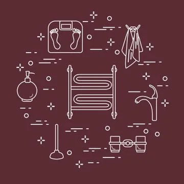 Accessories for bathroom. イラスト素材