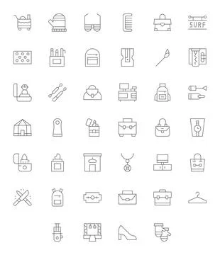 Accessories Complete Vector Package with 40 128x128 Thin Line Editable Icons Stockillustratie