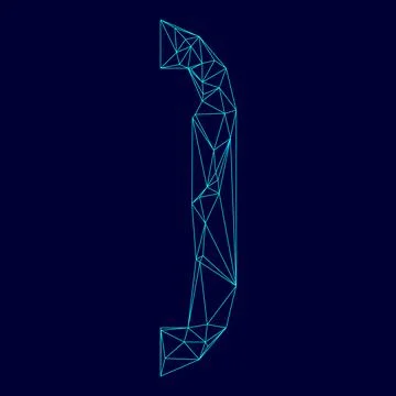 Accessories for door low poly triangulation triangulated polygonal electric c Illustrazione stock