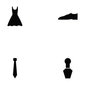 Accessories icon set Illustrazione stock