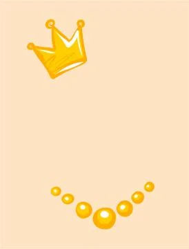 Accessories, isolated. Vector crown and beads. Illustration for a festive Stock Illustration