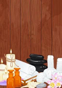 Accessories for spa salon Stock Illustration