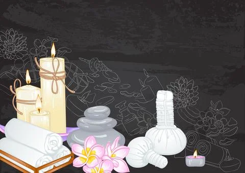 Accessories for spa salon Stock Illustration