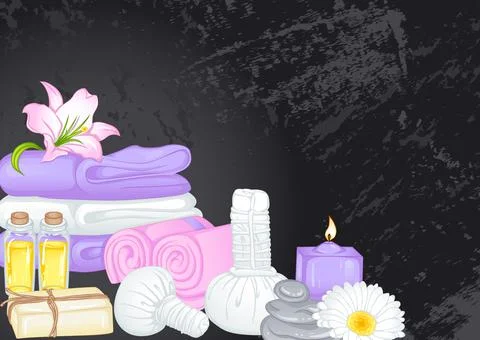 Accessories for spa salon Stock Illustration