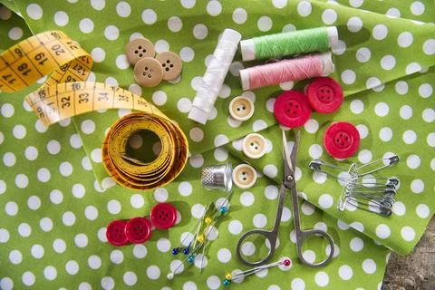 Accessories Tailor Basic facts and essential to the profession of the tail... Stock Photos