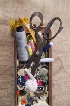 Accessories Tailor Basic facts and essential to the profession of the tail... 스톡 사진