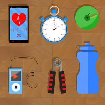 Accessories for training Stock Illustration