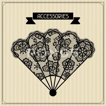 Accessories vintage lace background floral ornament Stock Illustration