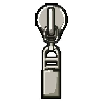 Accessories zipper puller pixel art vector illustration Stock Illustration