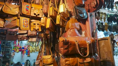 Accessory, background, bag, bags, bazaar, beautiful, brown, business, buy, close Stock Footage 295023733