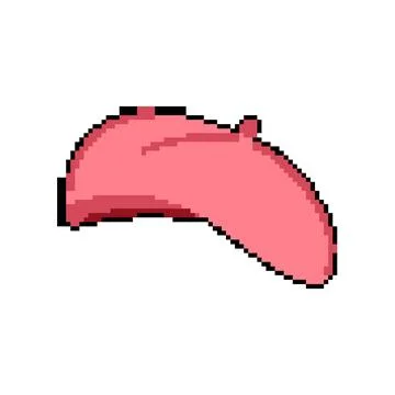 Accessory beret pixel art vector illustration Stock Illustration
