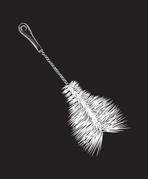 Accessory brush for hookah maintenance black Stock Illustration