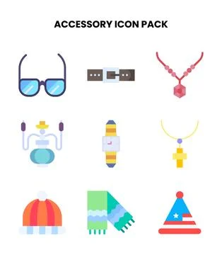 Accessory Flat Bundle Icons Pack イラスト素材