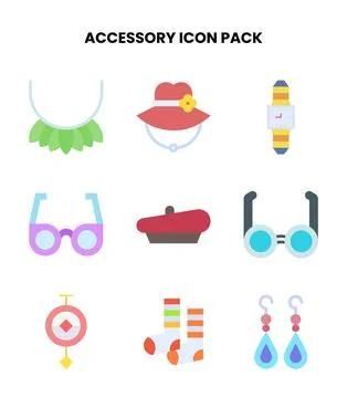 Accessory Flat Icons Pack イラスト素材
