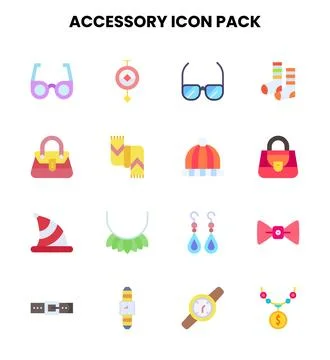 Accessory Flat Set Icons Pack イラスト素材